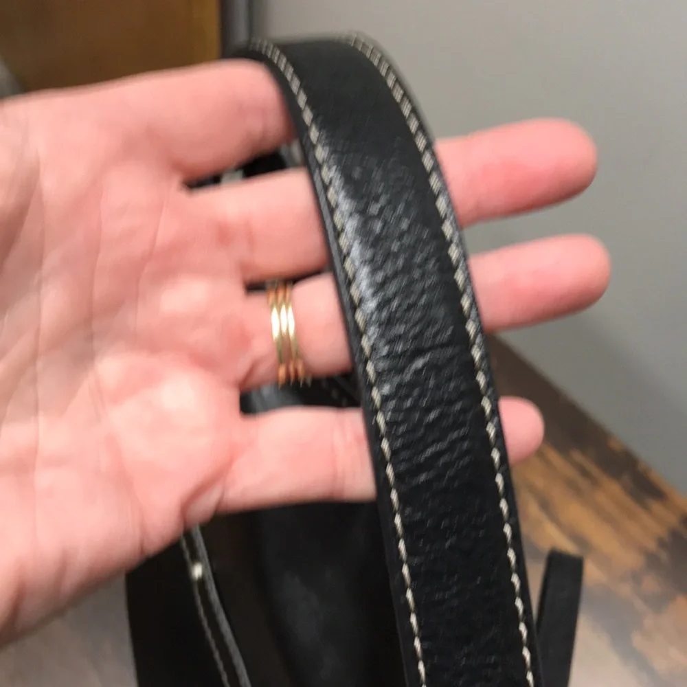Michael Kors Black Leather Shield Hobo Bag